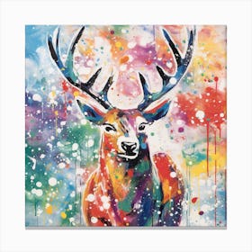 Deer Splash 1 Canvas Print