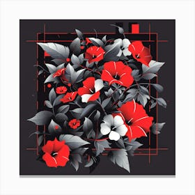 Flowers In A Square Canvas Print