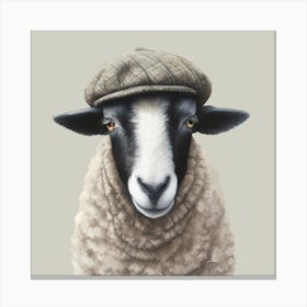 Watercolour British Sheep Rupert Canvas Print