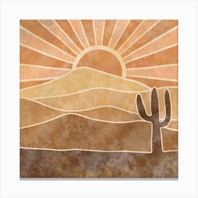 Cactus In The Desert 3 Canvas Print