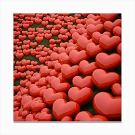 Red Hearts Canvas Print