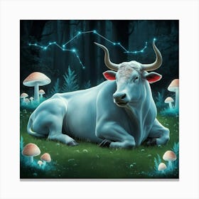 Bull In The Forest 22 Canvas Print