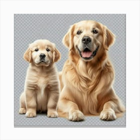Golden Retriever And Puppy 2 Canvas Print