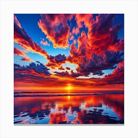 Beautiful Ocean Sunset V2 3 Canvas Print