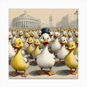 Ducks In London Canvas Print