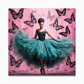 Dancer With Butterflies Canvas Print