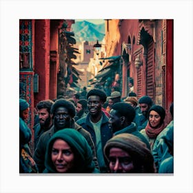 People In A City Canvas Print