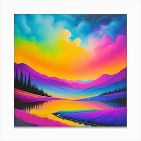 Sunset In The Mountains Canvas Print