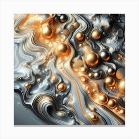 Abstract Gold Bubbles Canvas Print