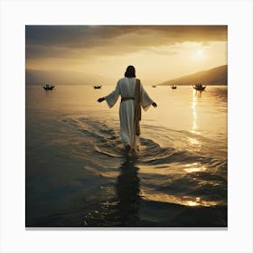 Jesus In The Water 2 Canvas Print