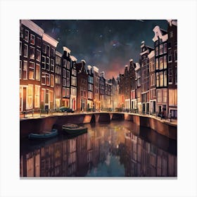 Amsterdam At Night 1 Canvas Print