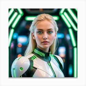 Futuristic Girl In Futuristic Suit 3 Canvas Print