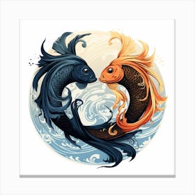 Yin Yang Fish Canvas Print