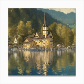 On Lake Attersee, Gustav Klimt 7 Canvas Print