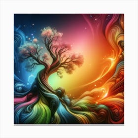 Abstract Tree Art: This artwork is inspired by the beauty and diversity of trees in nature. The artwork uses abstract shapes and colors to create a dynamic and harmonious composition of different types of trees. The artwork also has a sense of depth and perspective, giving the impression of a forest landscape. This artwork is suitable for anyone who loves nature and art, and it can be placed in a bedroom, study, or library. Canvas Print