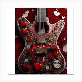 Heartstrings Monarchy: Queen of Hearts Guitar Elegance (26) Canvas Print
