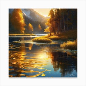 Sunset By The River 12 Canvas Print