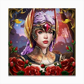 Girl With Roses Canvas Print