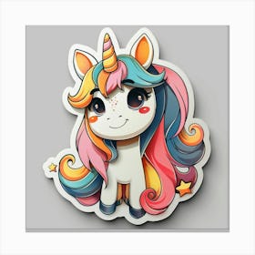 Unicorn Sticker 132 Canvas Print