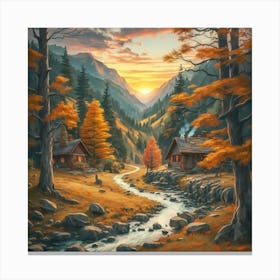A peaceful, lively autumn landscape 9 Canvas Print