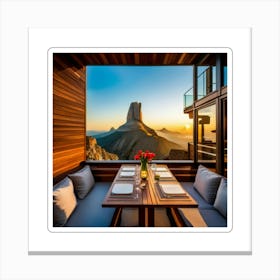 Sunset At The Restaurant Canvas Print