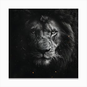 Lion Closeup Stippling Style 1 Canvas Print