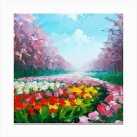 a flower garden in spring 11 Canvas Print