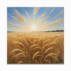 Golden Wheat field Paintings Art Print Canvas Print