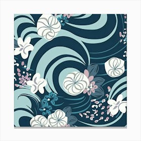 Flowers Pattern Floral Ocean Abstract Digital Art Canvas Print