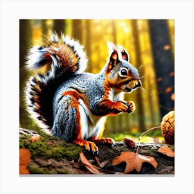 Squirrel In The Forest 358 Canvas Print