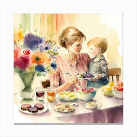Mothers Day Watercolor Wall Art (8) Canvas Print