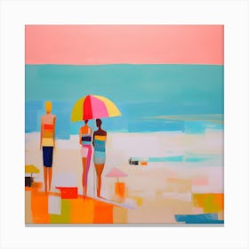 Summer Vibes Color Block Modern Beach Art 5 Canvas Print