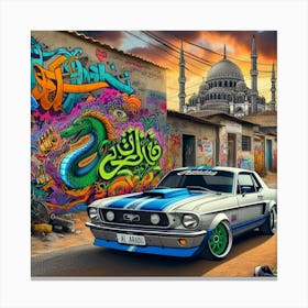 Graffiti Mustang Canvas Print
