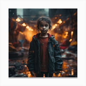 Child In A City Canvas Print
