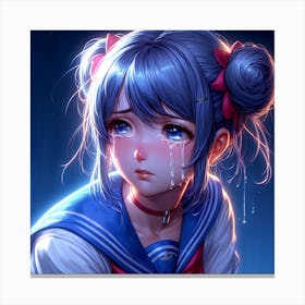 Anime Girl Crying Canvas Print