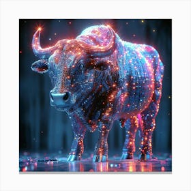 Bull With Lights 1 Canvas Print