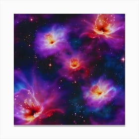 Nebula Flowers Canvas Print