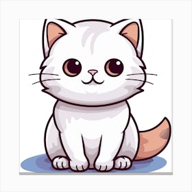 Cute White Cat Canvas Print