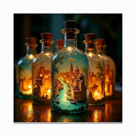 Candle In A Bottle Canvas Print