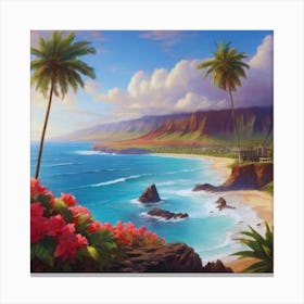 Hawaiian beautiful Beach Canvas Print