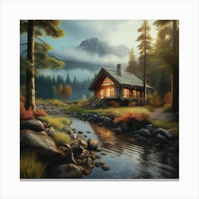 Cabin In The Woods 13 Canvas Print