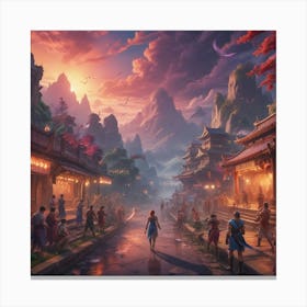 Chinese Village Canvas Print