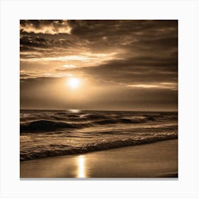 Sunset At The Beach By Robert Mcfly Canvas Print