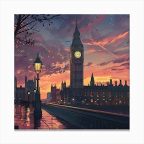 Sunset In London Canvas Print