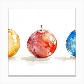 Watercolor Of Apples Canvas Print