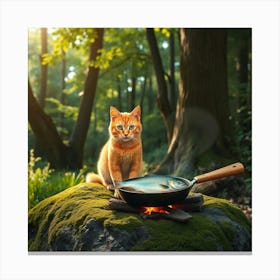 Flux Schnell A Vibrant Orange Tabby Cat With Bright Green Eyes 2 Canvas Print