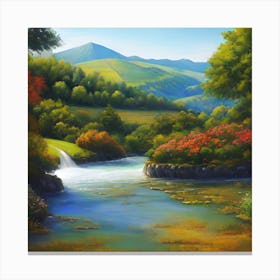 River In The Mountains 17 Canvas Print