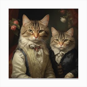 Cat Couple Canvas Print