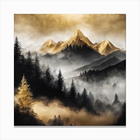Abstract Golden Mountain (16) Canvas Print
