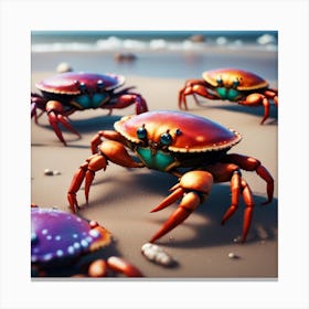 Crabs On The Beach Canvas Print